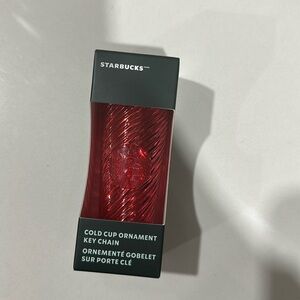 Starbucks Ornament Keychain Christmas 2024 Cold Cup Red Swirl